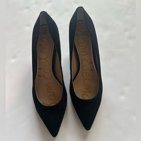 Sam Edelman Dori Suede Kitten Heel Pumps in Black - Picture 2 of 8